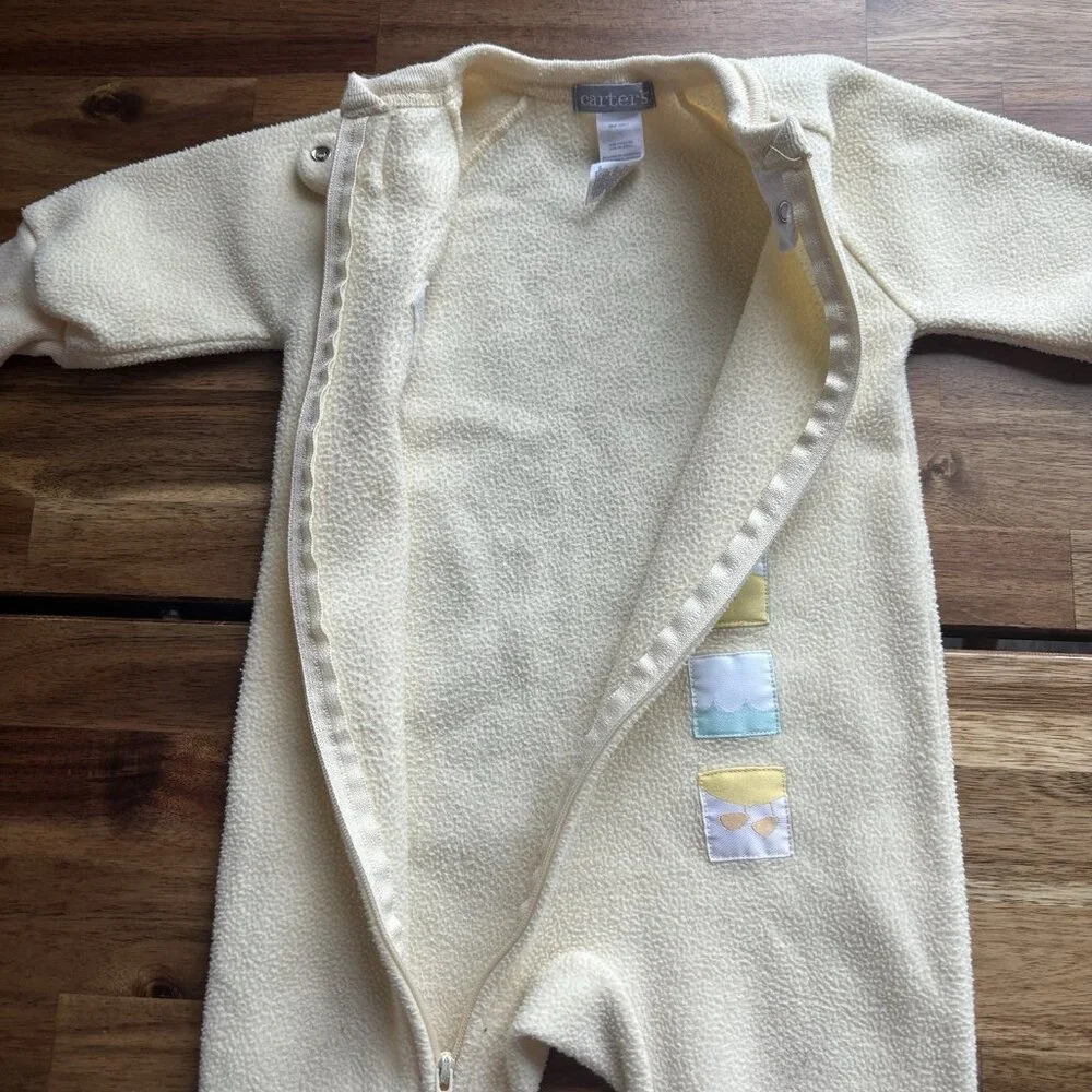 Vintage Carters Duckie Footed Sleeper Paste‎ Yellow Fleece Baby Duck 6 Months